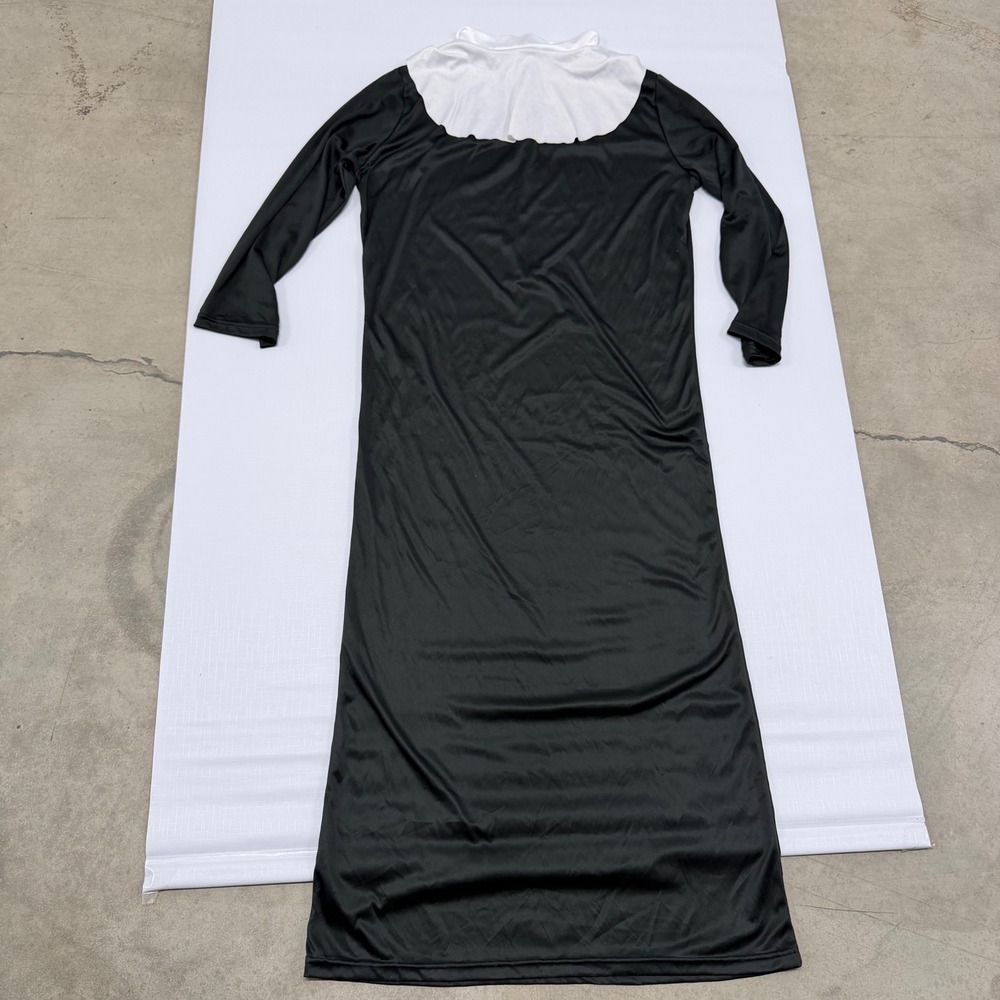 Nun Costume Dress Black White Long‎ Sleeve Halloween Theater Large